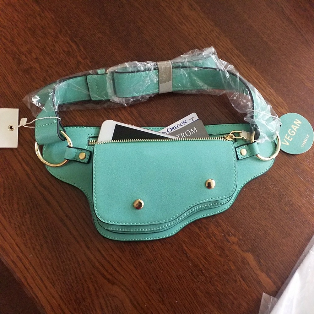 Isabelle Vegan Leather Mint Belt Bag Fanny Pack - Picture 5 of 7